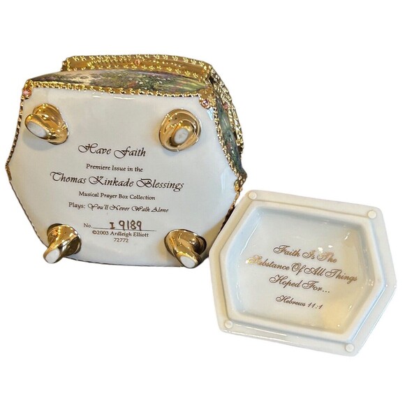 Thomas Kinkade Blessings "Have Faith'  Musical Prayer Box  Numbered‎ - Picture 9 of 12
